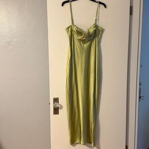 Selfie Leslie Lime Green Satin Dress